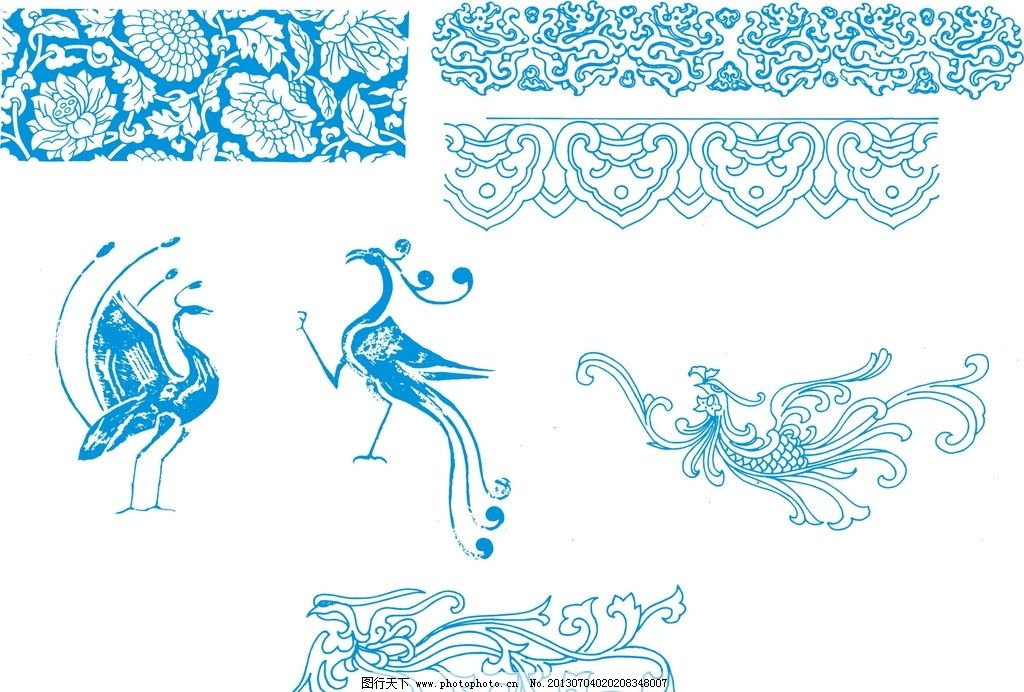 古典花纹模板下载 花纹 孔雀 孔雀矢量图 花纹花边 底纹边框 矢量 cdr图片
