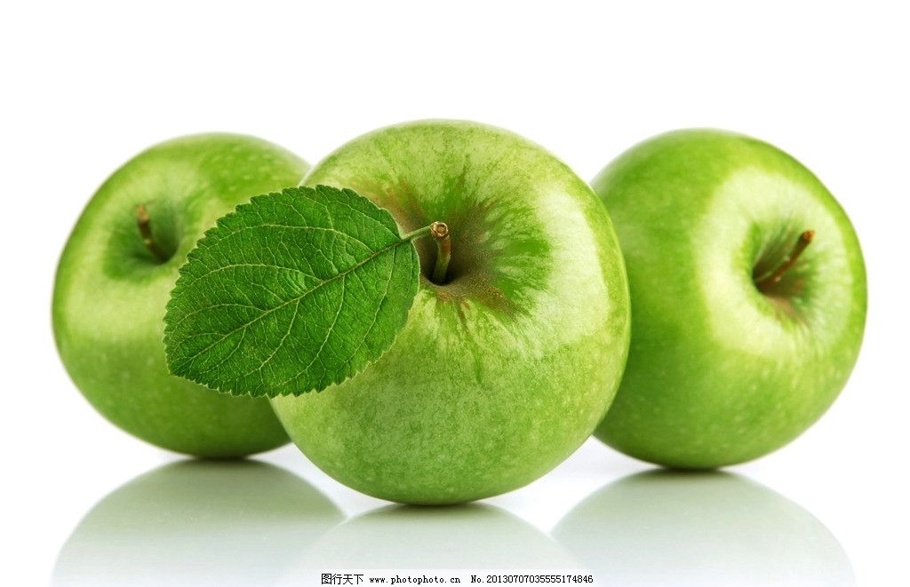 苹果图片,水果 青苹果 叶子 绿叶 新鲜 水果摄影
