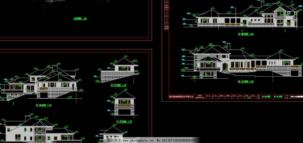 山地别墅 CAD DWG 图纸 平面图 素材 装修 装饰 施工图 立面图 剖面图 室内设计 建筑设计 别墅 私宅 别业 公馆 别墅图纸大全 环境设计 源文件