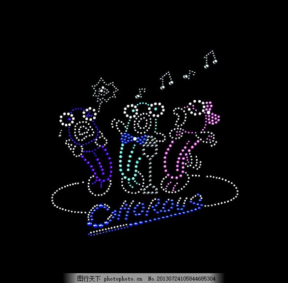 烫钻 动物 外星人 文字 英文 免费素材图片