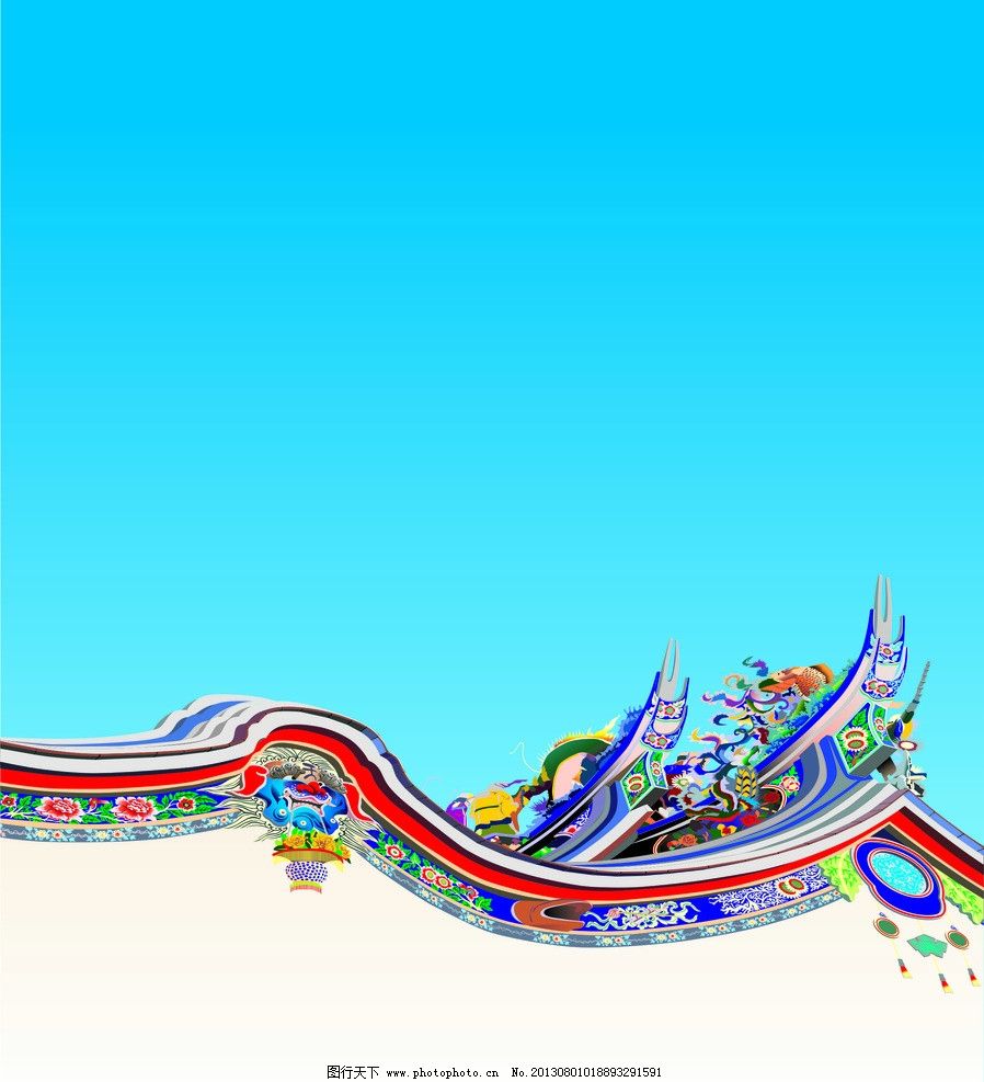 古建筑矢量图图片