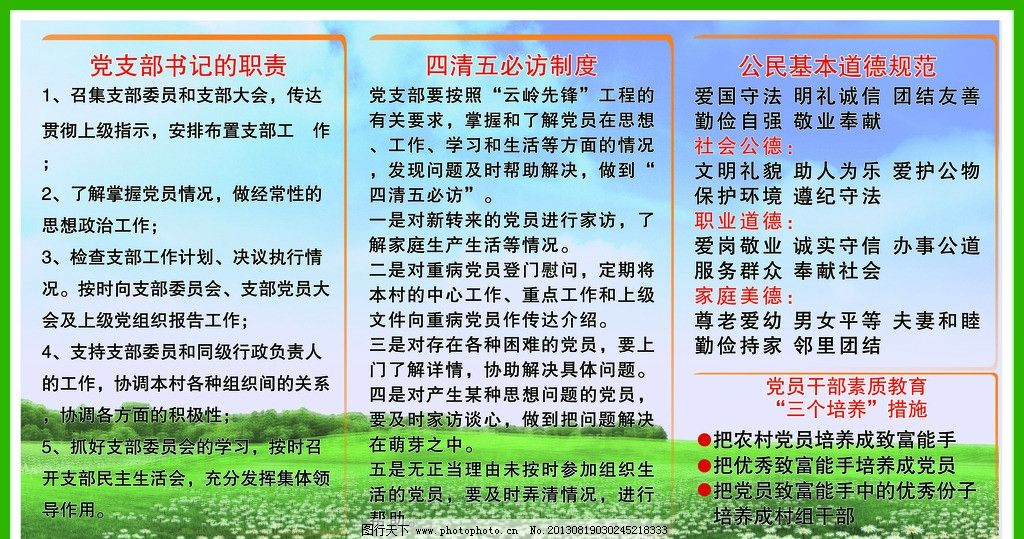 村委会制度展板图片,村民委员会 村支书 职责 党