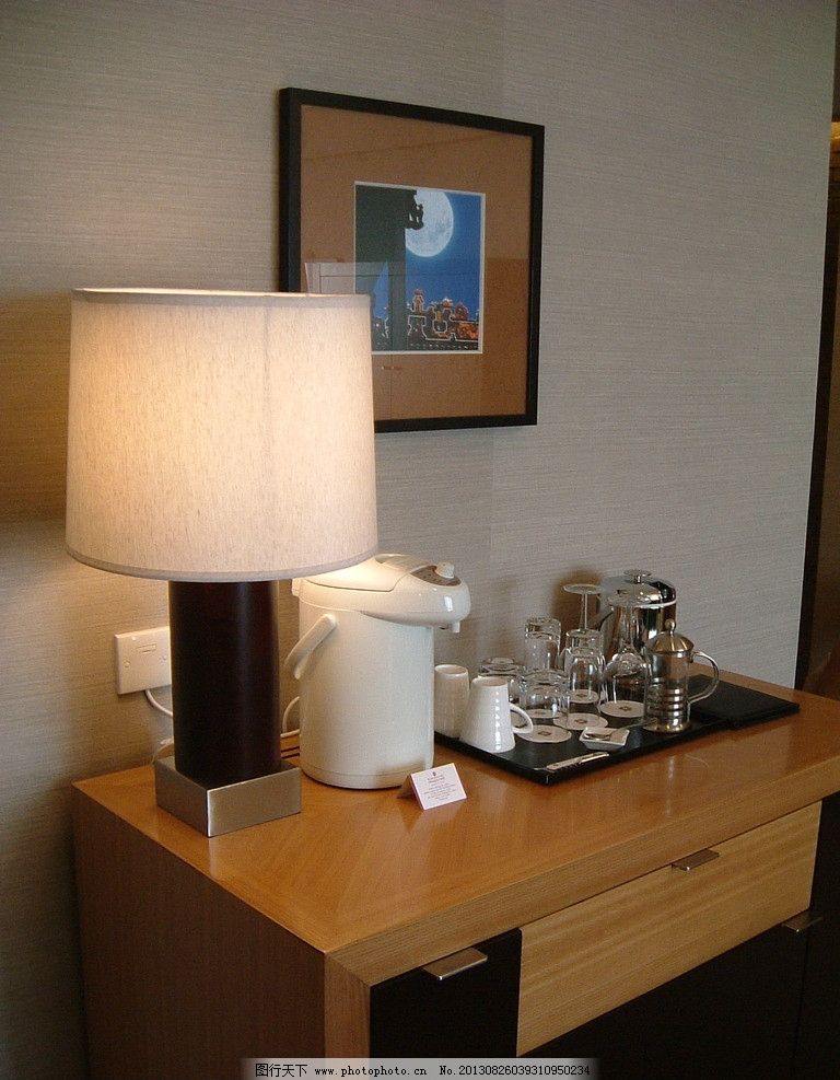 快捷酒店图片,灯具 宾馆 如家 台灯 热水壶 摆设