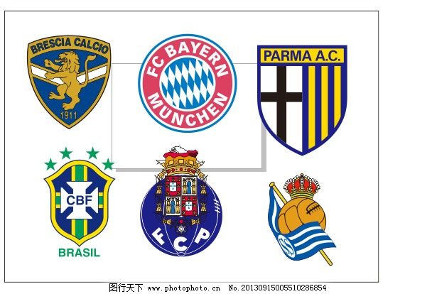 国外足球队标志 国外足球队标志免费下载 队徽 矢量图