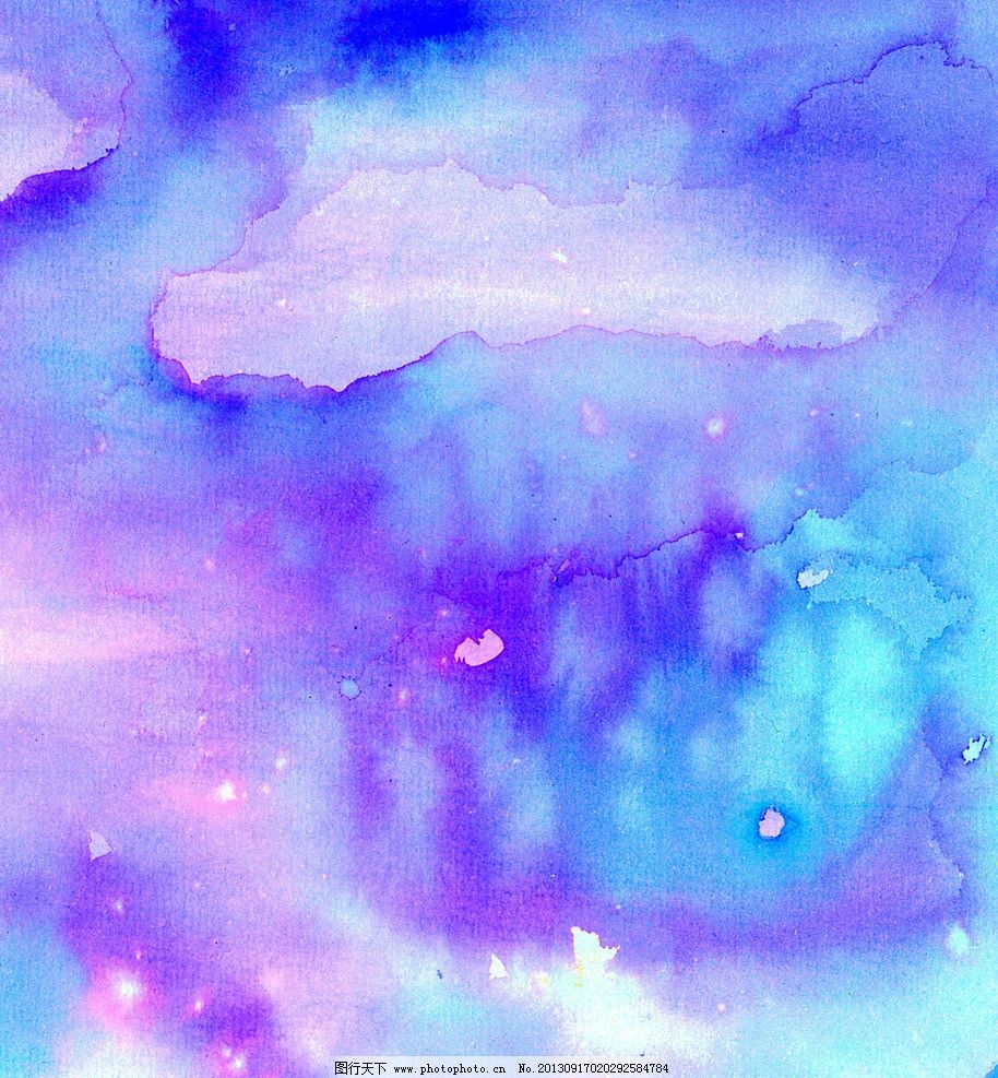 雨后-唯美蓝紫色花朵水珠图图片