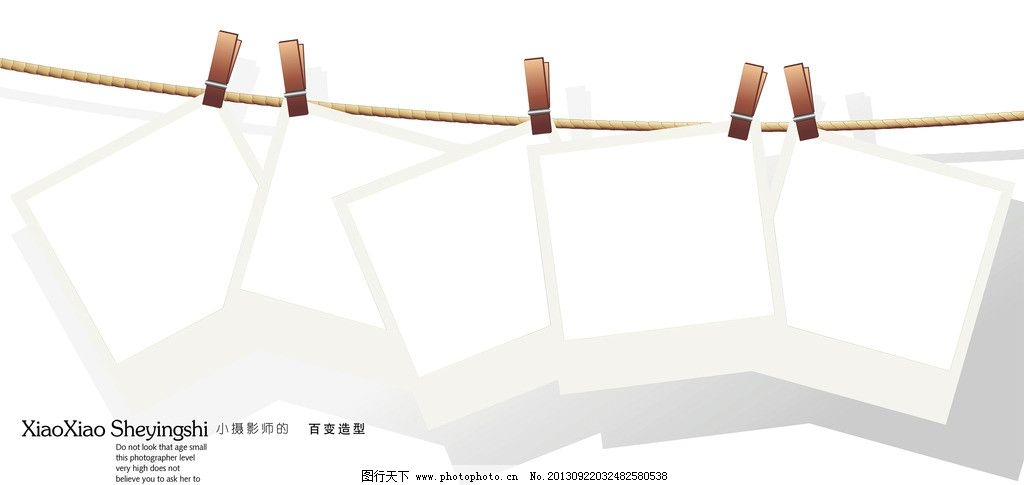 儿童模板照片墙 照片墙 夹子 英文 阴影 边框 儿童摄影模板 摄影模板图片