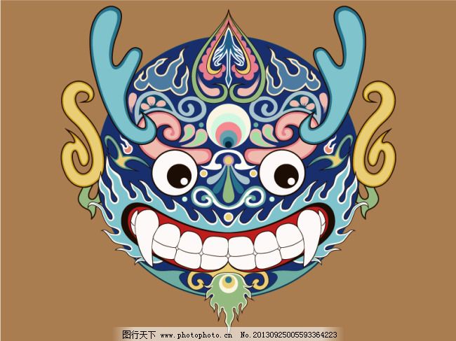 卡通麒麟脸谱,卡通麒麟脸谱免费下载 漫画脸谱