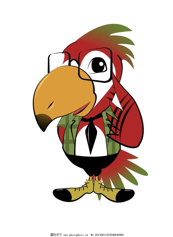 卡通鹦鹉 卡通 鹦鹉 拟人