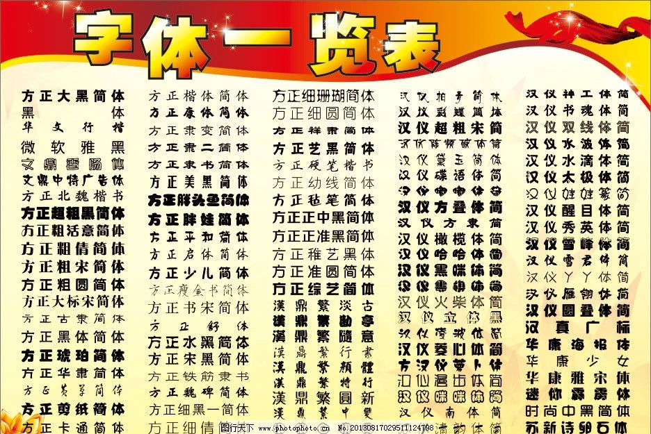 字体一览表,字体,字体样板,反正字体,时尚字体,可爱字体,广告设计,矢量,CDR
